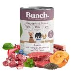 Canned lamb with pumpkin and blueberries