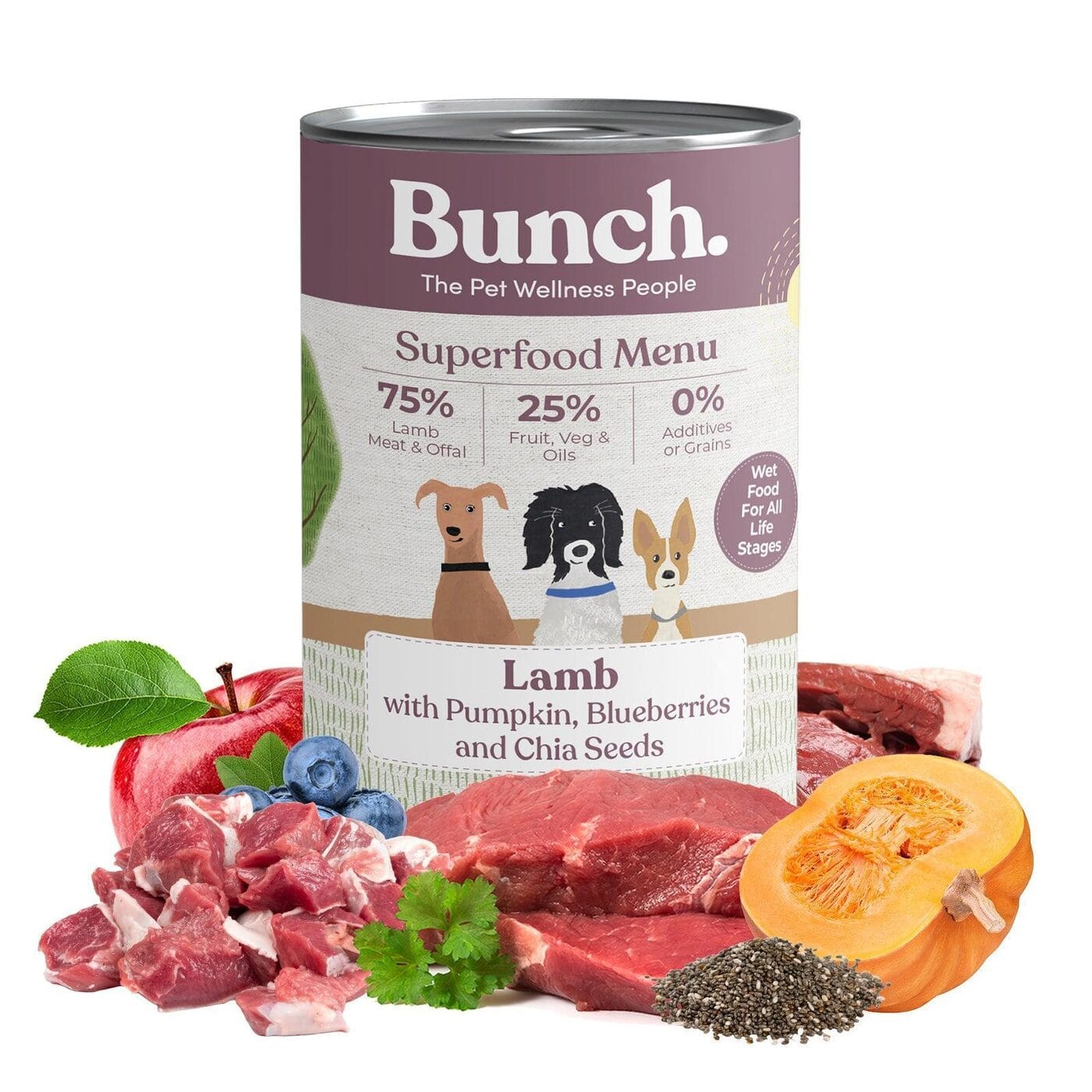 Bunch canned food for dogs ZooZoom 3 Canned lamb with pumpkin and blueberries - Image 1